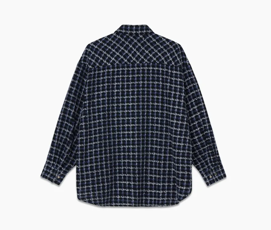 ADD SEOUL  |[ADD SEOUL] ★WOOL CHECK CROSS BUTTON SHIRTS