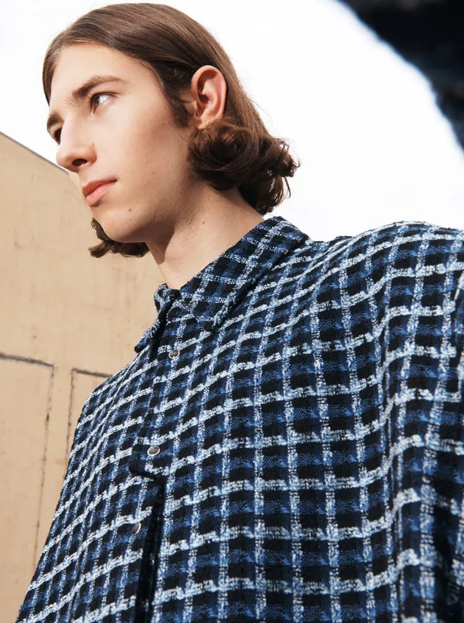 ADD SEOUL  |[ADD SEOUL] ★WOOL CHECK CROSS BUTTON SHIRTS