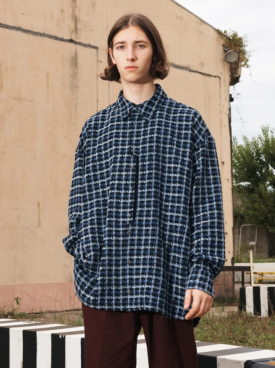 ADD SEOUL  |[ADD SEOUL] ★WOOL CHECK CROSS BUTTON SHIRTS