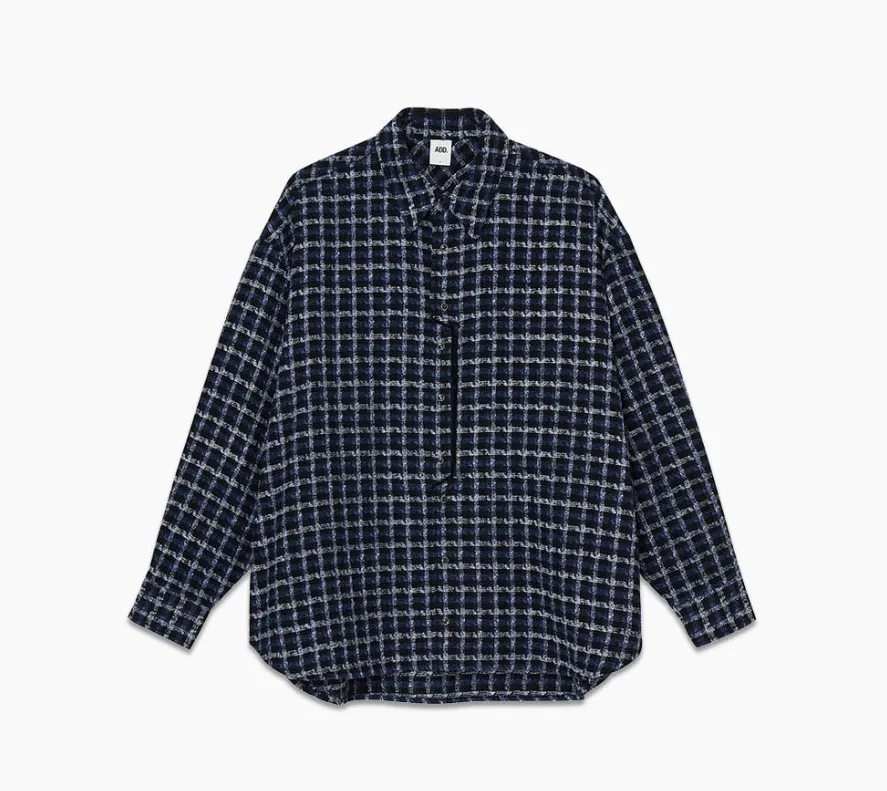 ADD SEOUL  |[ADD SEOUL] ★WOOL CHECK CROSS BUTTON SHIRTS