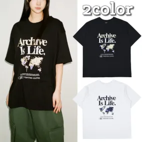 AEAE  |Unisex Street Style Short Sleeves Oversized Logo T-Shirts