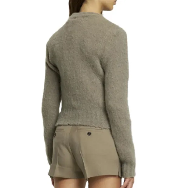 AMI PARIS  |Casual Style Wool U-Neck Long Sleeves Plain Office Style