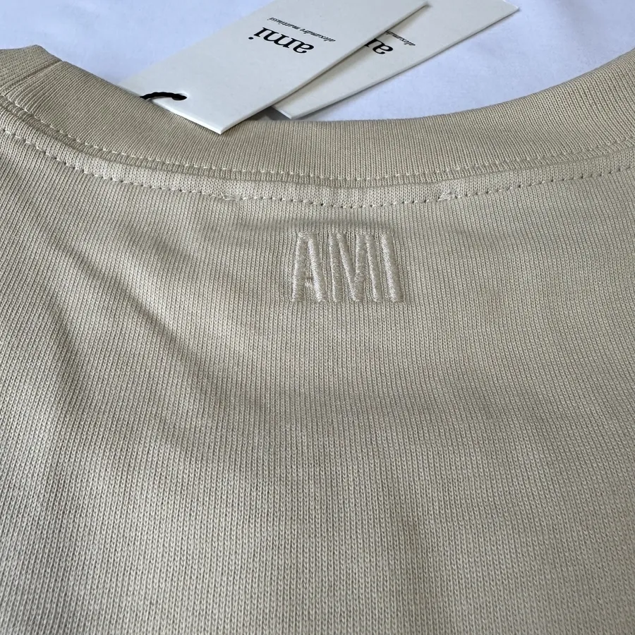 AMI PARIS  |Crew Neck Unisex Plain Cotton Short Sleeves Oversized Logo