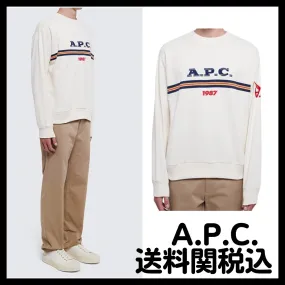 A.P.C.  |Crew Neck Unisex Sweat Street Style Long Sleeves Cotton