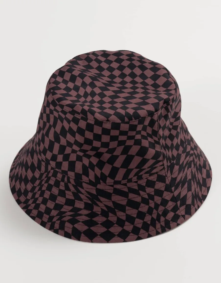 Baggu: Bucket Hat - Black Trippy Checker