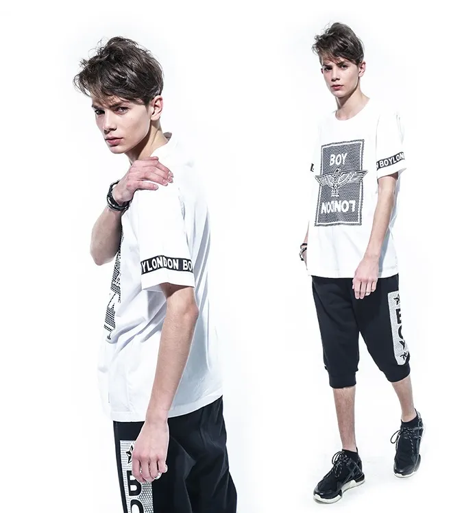 BOY LONDON  |Unisex Street Style U-Neck Plain Cotton Short Sleeves