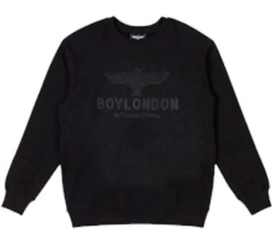 BOY LONDON  |Unisex Studded Street Style U-Neck Long Sleeves Plain Cotton