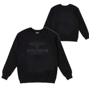 BOY LONDON  |Unisex Studded Street Style U-Neck Long Sleeves Plain Cotton