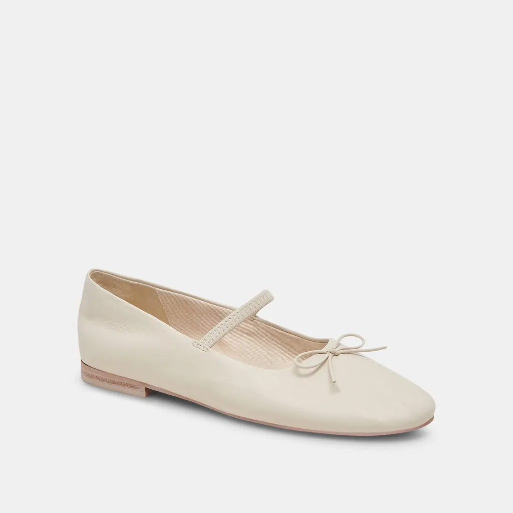 CARIN BALLET FLATS IVORY LEATHER– Dolce Vita 6973778395202