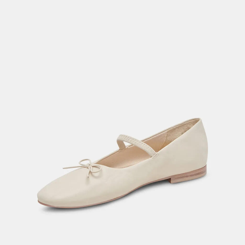 CARIN BALLET FLATS IVORY LEATHER– Dolce Vita 6973778395202