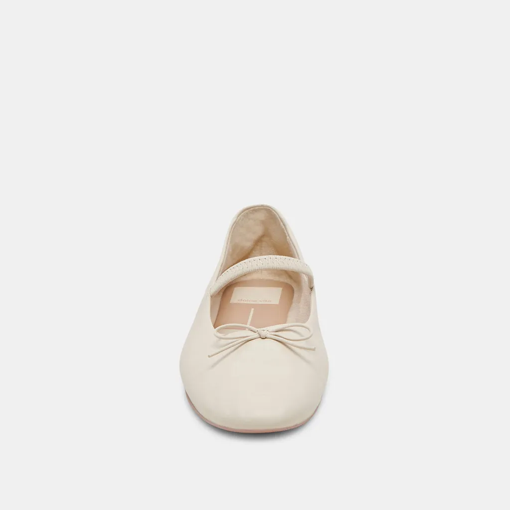 CARIN BALLET FLATS IVORY LEATHER– Dolce Vita 6973778395202