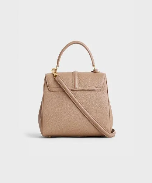 Celine Small 16 Bag In Grained Calfskin Beige