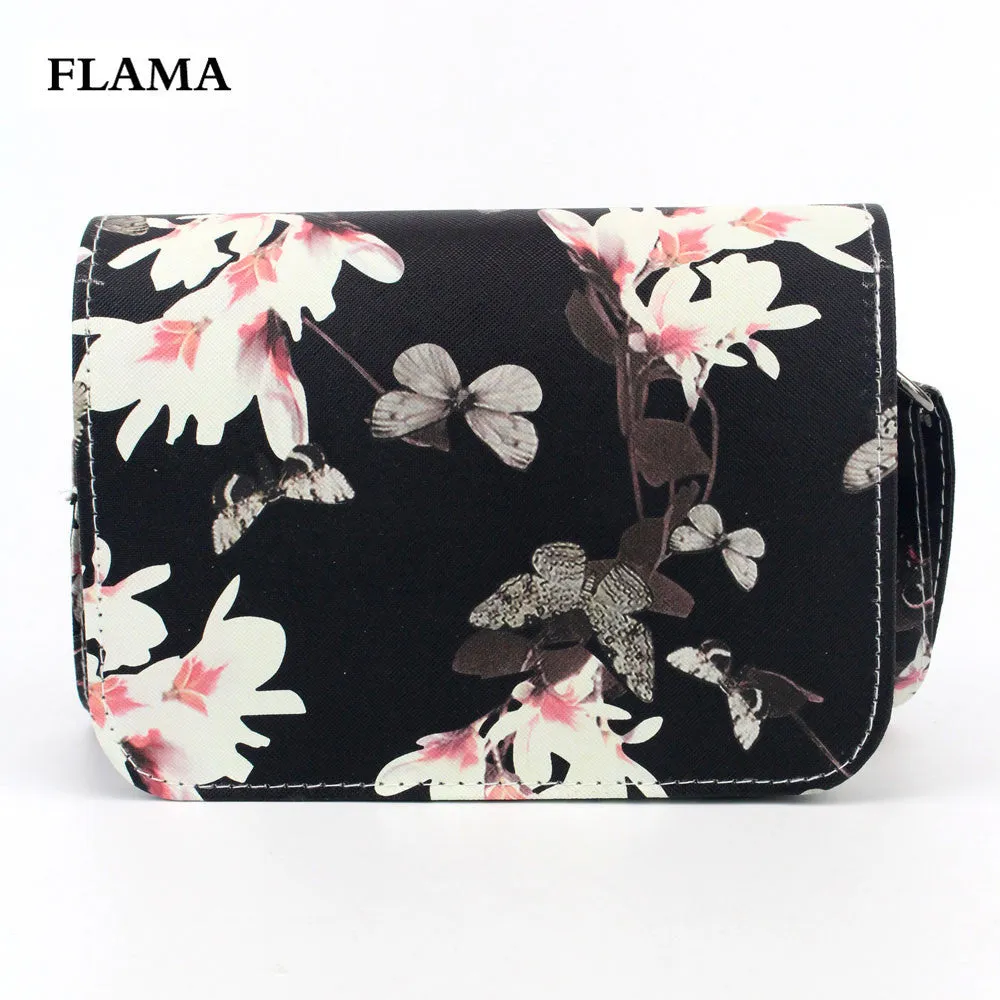 Charm Leather Women Messenger Bags Shell Shaped Crossbody multi-function Mini Bag With Flower Butterfly Printed Shoulder Bags