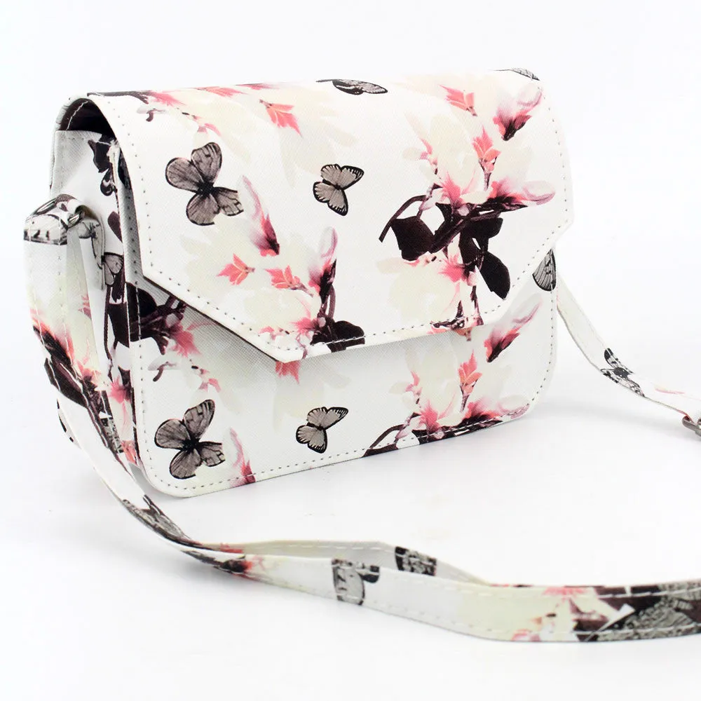 Charm Leather Women Messenger Bags Shell Shaped Crossbody multi-function Mini Bag With Flower Butterfly Printed Shoulder Bags