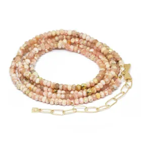 Chloe Rhodochrosite 18k Yellow Gold Gemstone Convertible Wrap