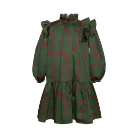 COTTON DRESS GENEVA DALE-Green