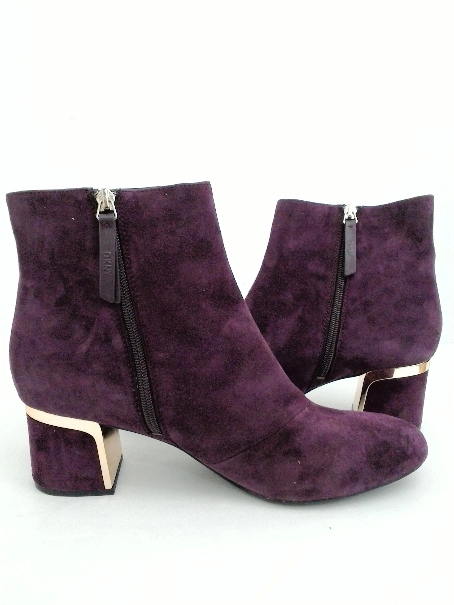 DKNY Women's Burgundy Suede Booties Size 11 M