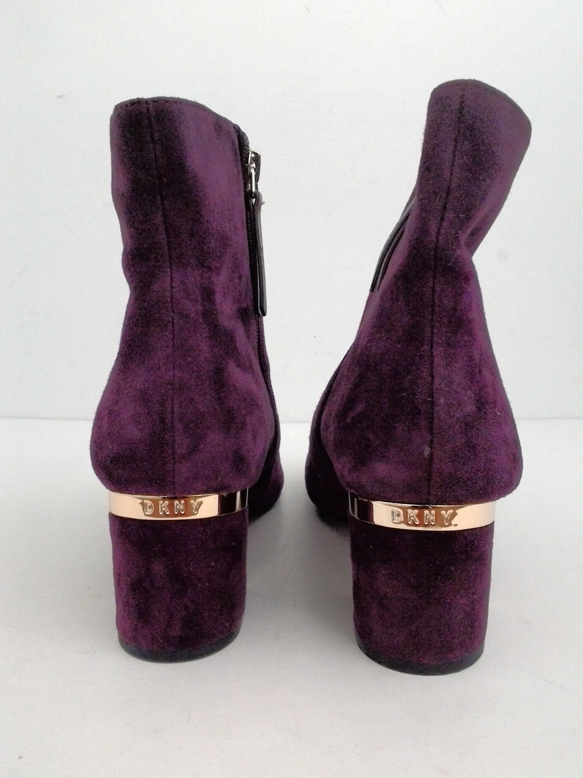 DKNY Women's Burgundy Suede Booties Size 11 M