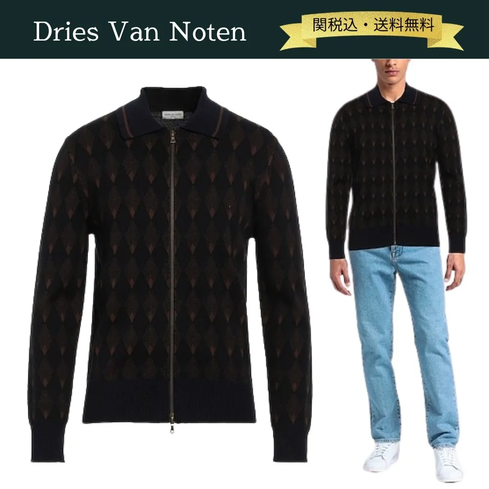 Dries Van Noten  |Argile Unisex Wool Blended Fabrics Fine Gauge Street Style