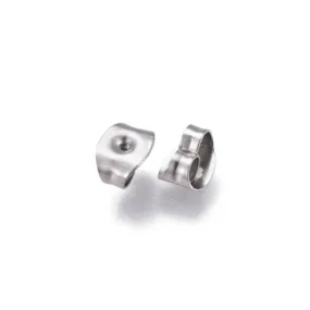 Ear Nuts, 304 Stainless Steel, Earring Backs, 6x4.5mm