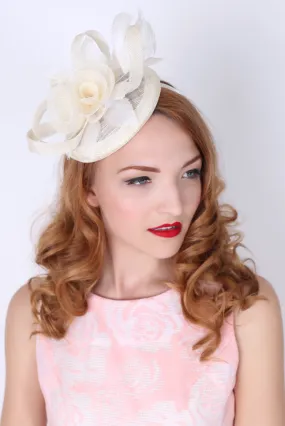 Emelia Rose Fascinator - Ivory