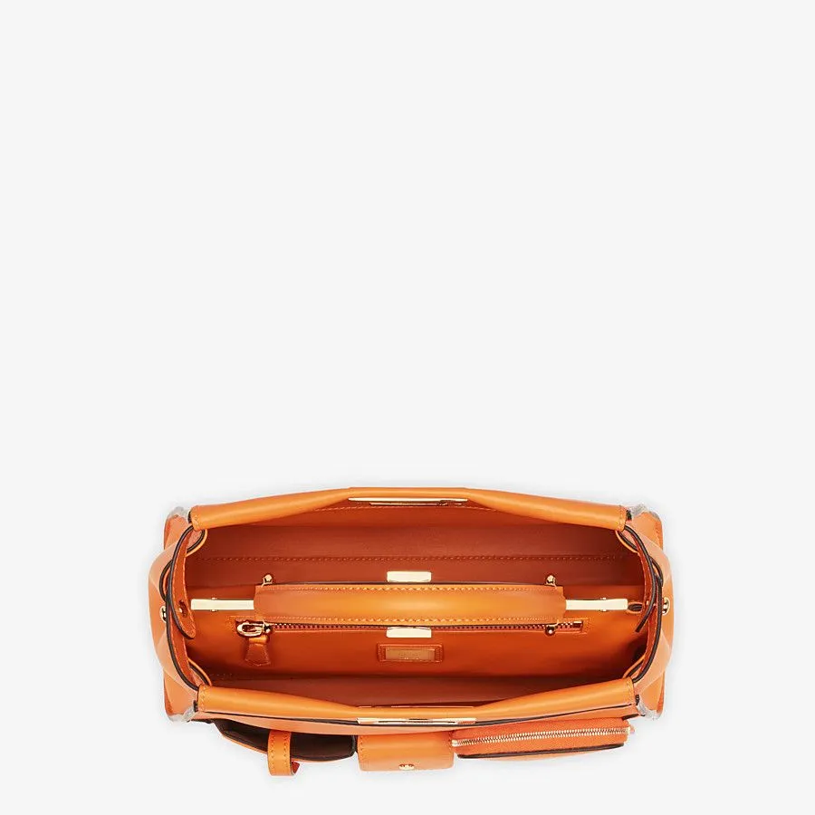 Fendi Peekaboo Iconic Medium Orange Leather Bag