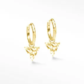 Forged Triangle 15mm Gold Vermeil Convertible Earrings