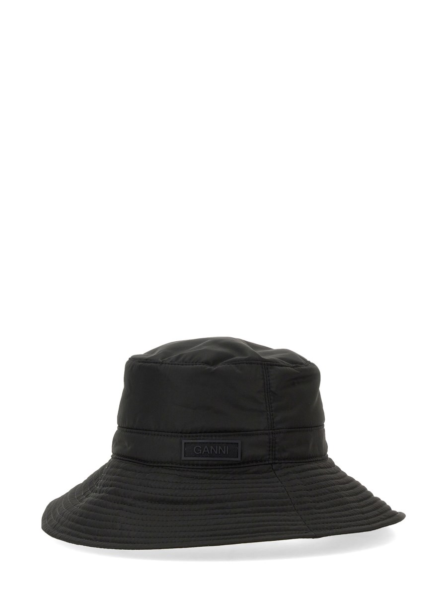 GANNI    BUCKET HAT WITH LOGO