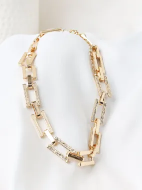 Gold  Interlink Chain Necklace