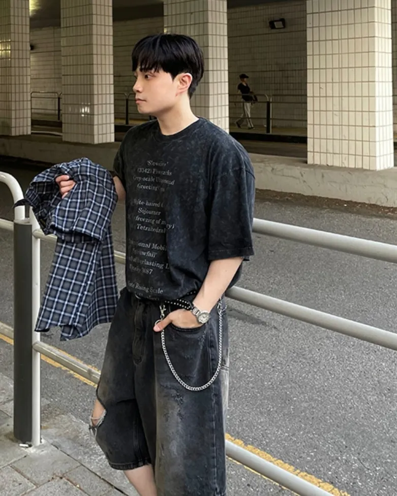 HUE  |Street Style Plain Cotton Short Sleeves Oversized Logo