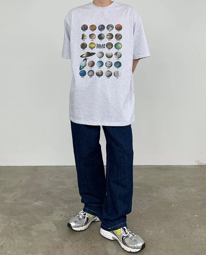 HUE  |Unisex Street Style Oversized Logo T-Shirts