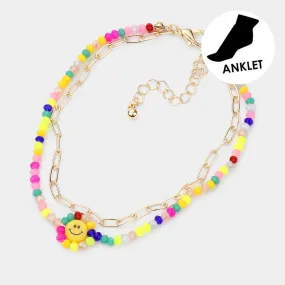 iLLASPARKZ Smile Accented Double Layered Anklet