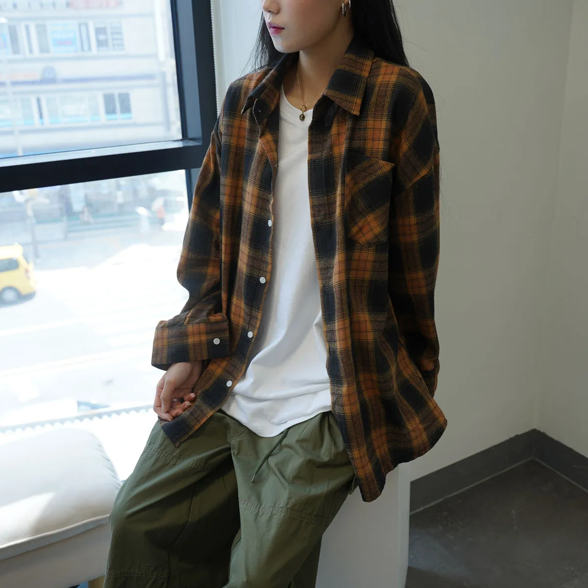 IONSEOUL  |Unisex Street Style Oversized Shirts