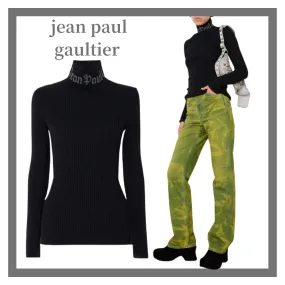 JeanPaul GAULTIER  |Casual Style Wool Rib Long Sleeves High-Neck Logo