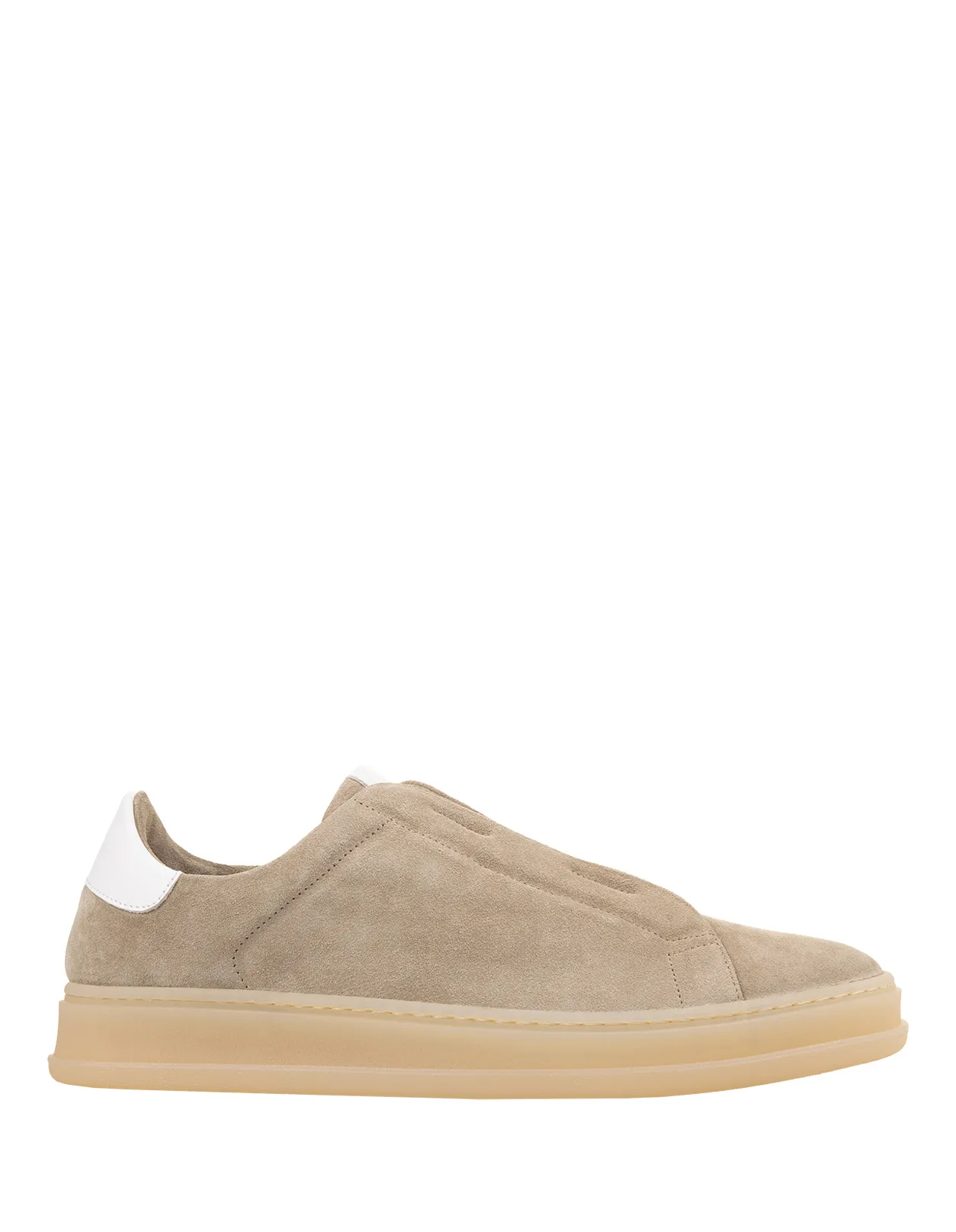 KITON Beige Suede Slip-On Sneakers