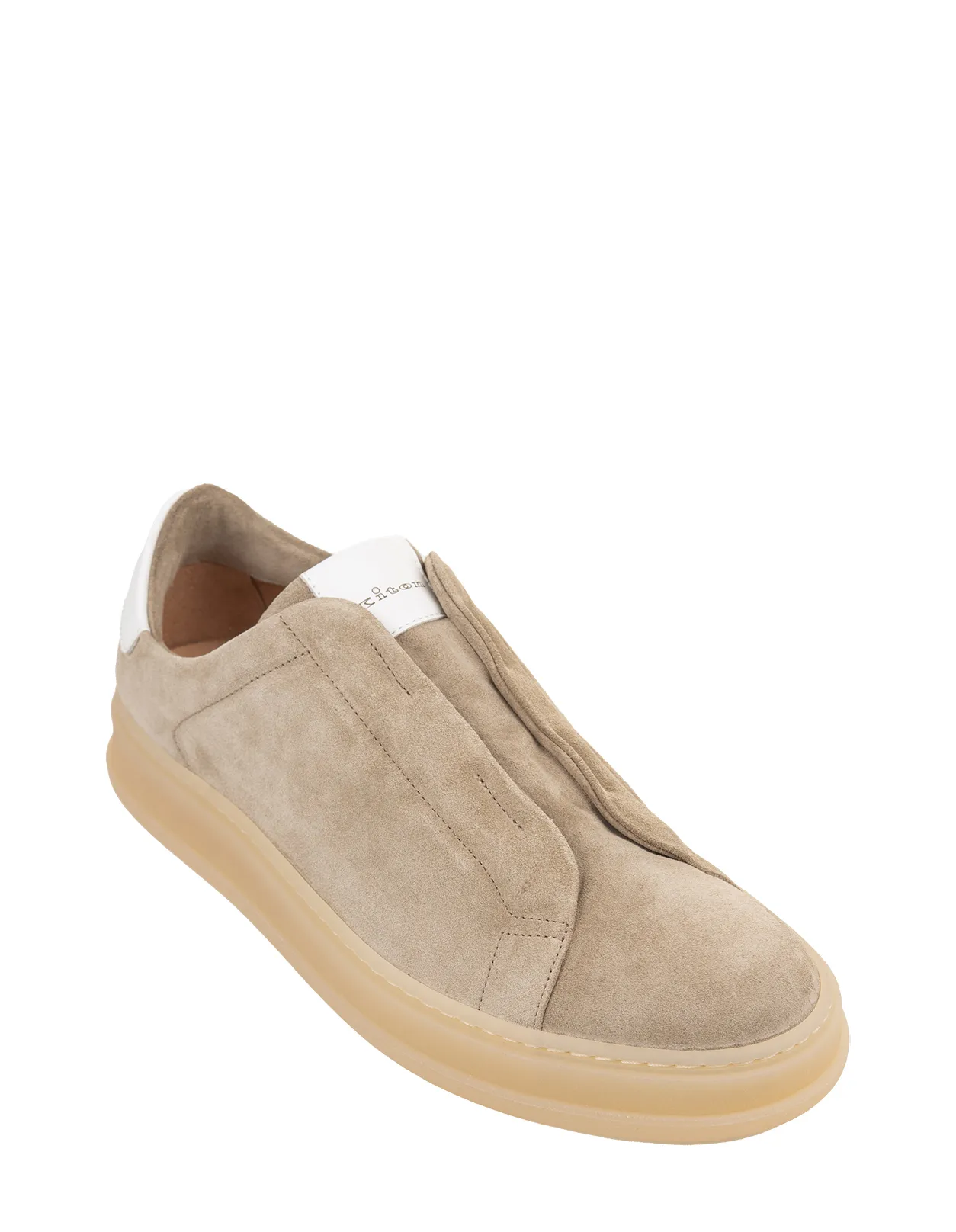 KITON Beige Suede Slip-On Sneakers