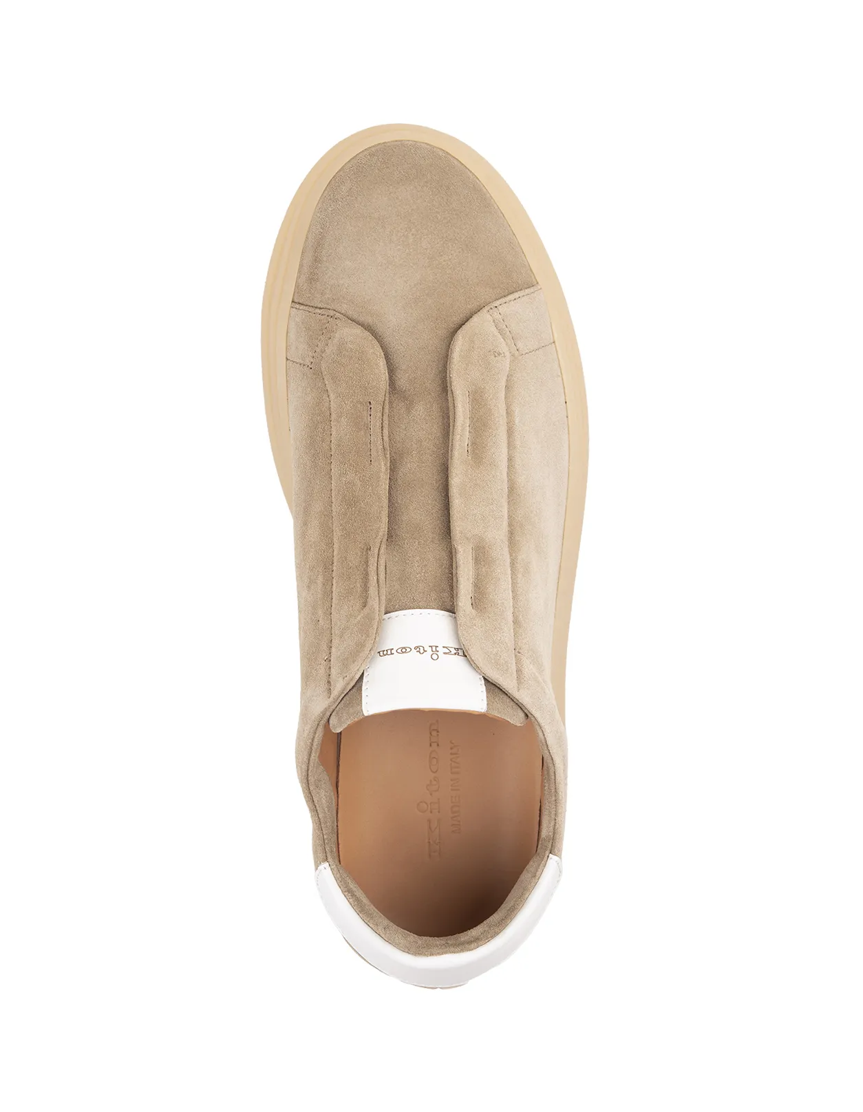 KITON Beige Suede Slip-On Sneakers