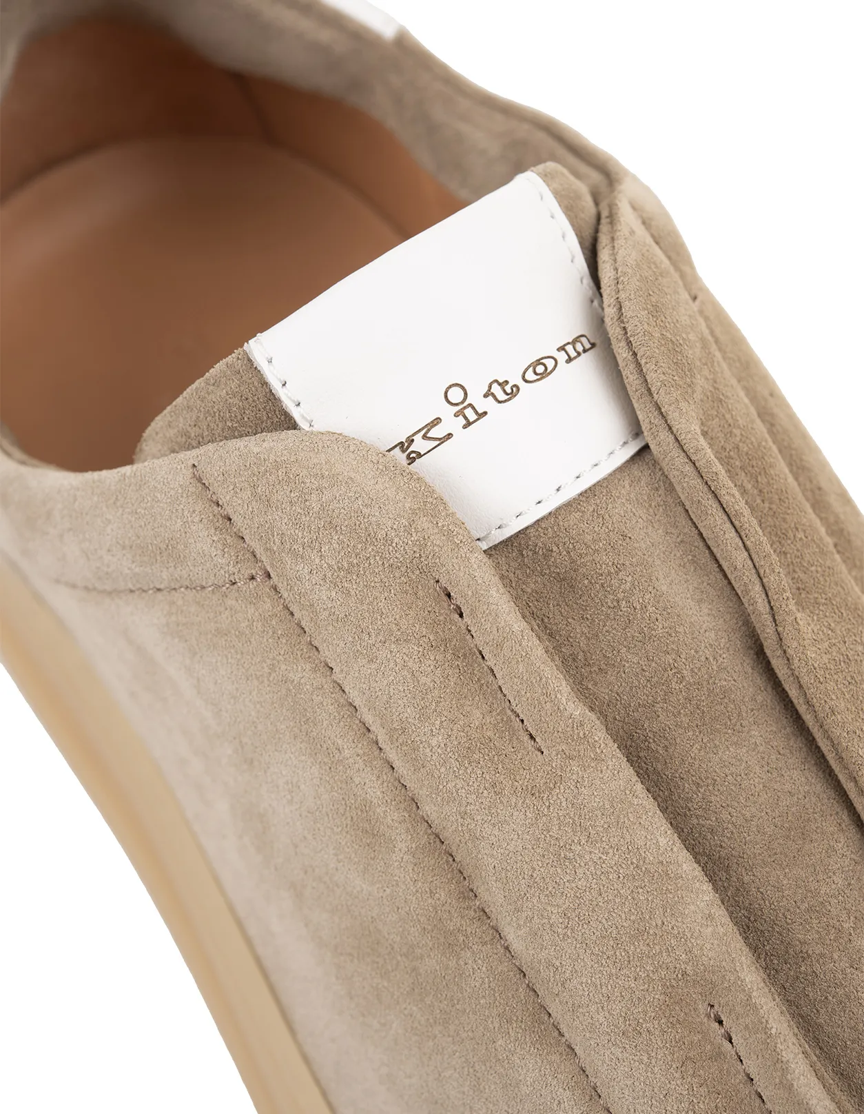 KITON Beige Suede Slip-On Sneakers