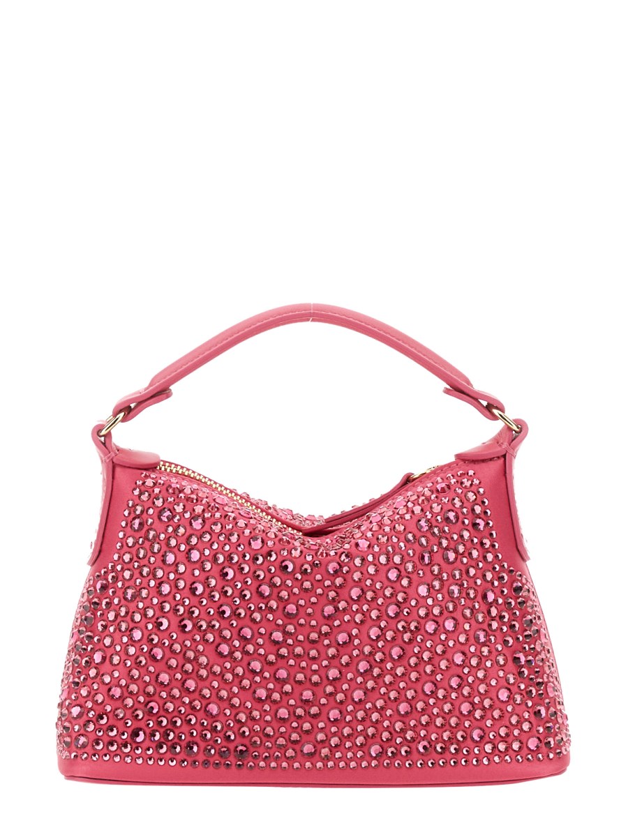 LEONIE HANNE X LIU JO    MINI SATIN HOBO BAG WITH RHINESTONES