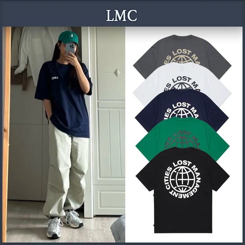 LMC  |Unisex Street Style Cotton Oversized Logo T-Shirts