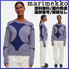 marimekko  |Crew Neck Casual Style Wool Nylon Rib Long Sleeves Plain