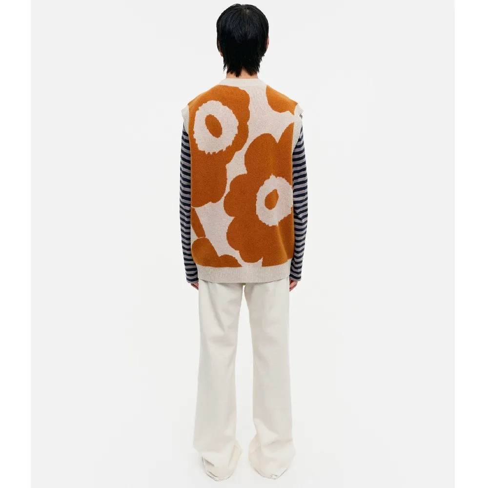 marimekko  |Crew Neck Flower Patterns Casual Style Unisex Wool Rib