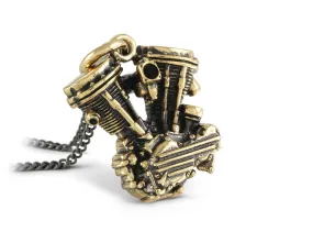 Motorcycle Engine Necklace - Bronze