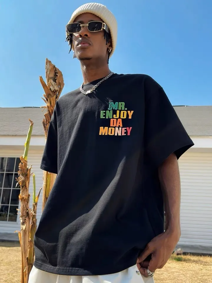 MR. ENJOY DA MONEY  |Unisex Street Style U-Neck Cotton Short Sleeves Oversized