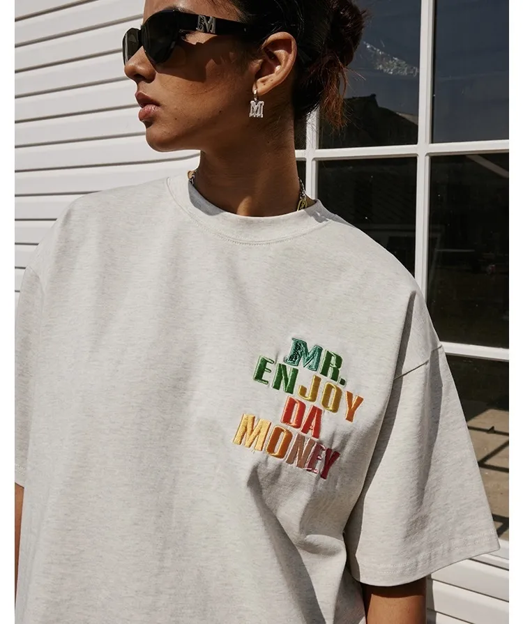 MR. ENJOY DA MONEY  |Unisex Street Style U-Neck Cotton Short Sleeves Oversized