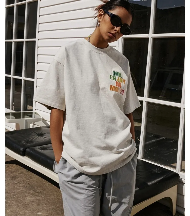 MR. ENJOY DA MONEY  |Unisex Street Style U-Neck Cotton Short Sleeves Oversized