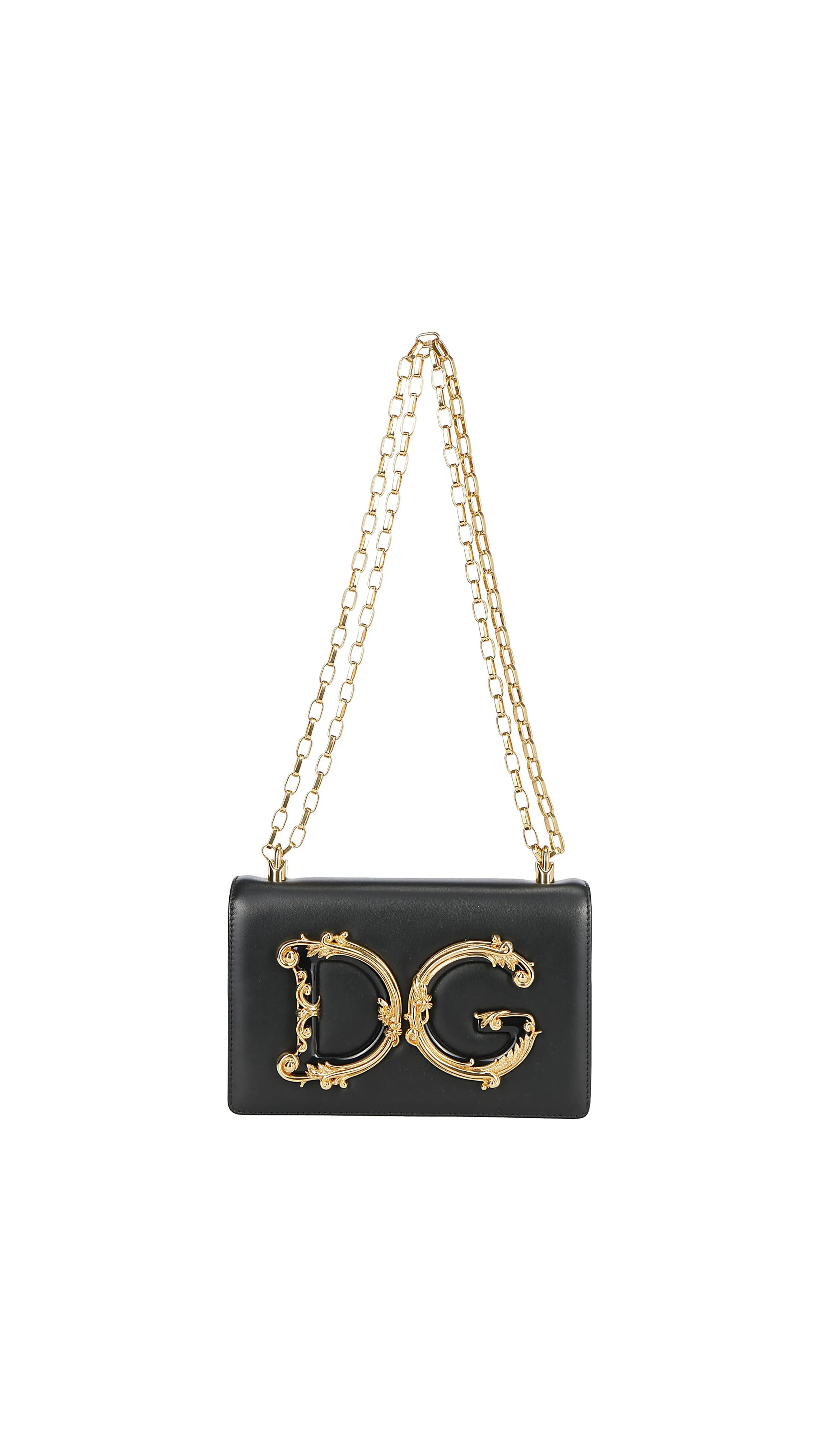 Nappa Leather DG Girls Shoulder Bag - Black