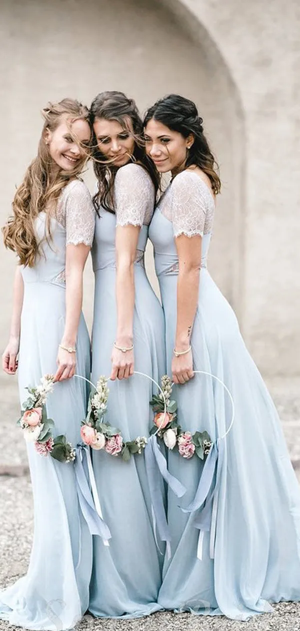 New Arrival Scoop Neck Chiffon Long Bridesmaid Dresses.DB10348