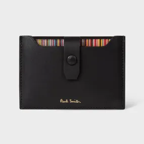 Paul Smith - Men's Credit Hard Holder With 'Signature Stripe' Pull Out in Black