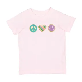 Peace, Love, Smile Patch T-Shirt- Ballet